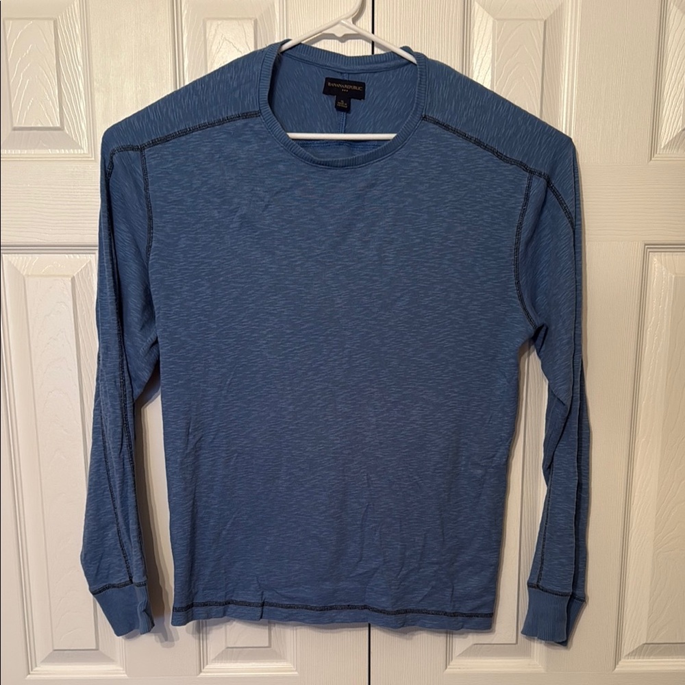 Banana Republic Men's Slate Blue Long Sleeve Tee